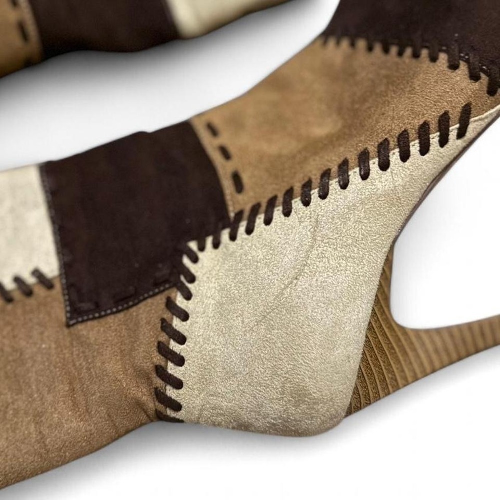 Patchwork Stiletto Booties – Size 8.5 Boho Western Artsy Boots Y2K - Picture 3 of 6